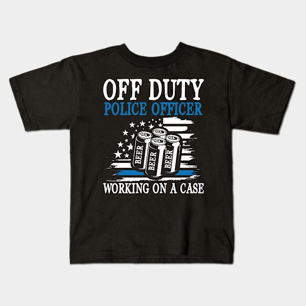 Off Duty Police Officer Working on a Case Kids T-Shirt by AngelBeez29